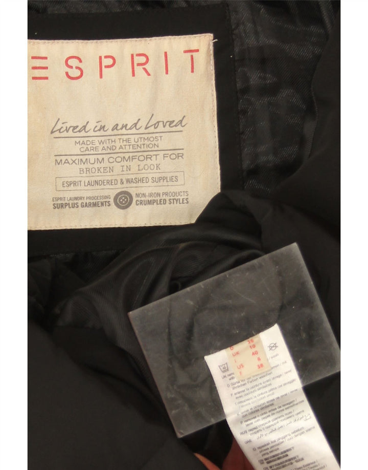 Esprit Veste matelassée surdimensionnée à capuche pour femme UK 10 Small Noir Polyester