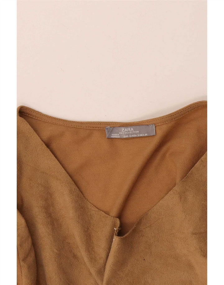 Zara Chemisier Femme UK 10 Petit Marron
