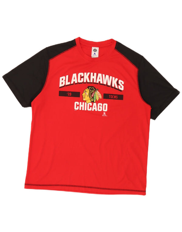 NHL T-shirt graphique pour homme Chicago Blackhawks XL Colorblock rouge