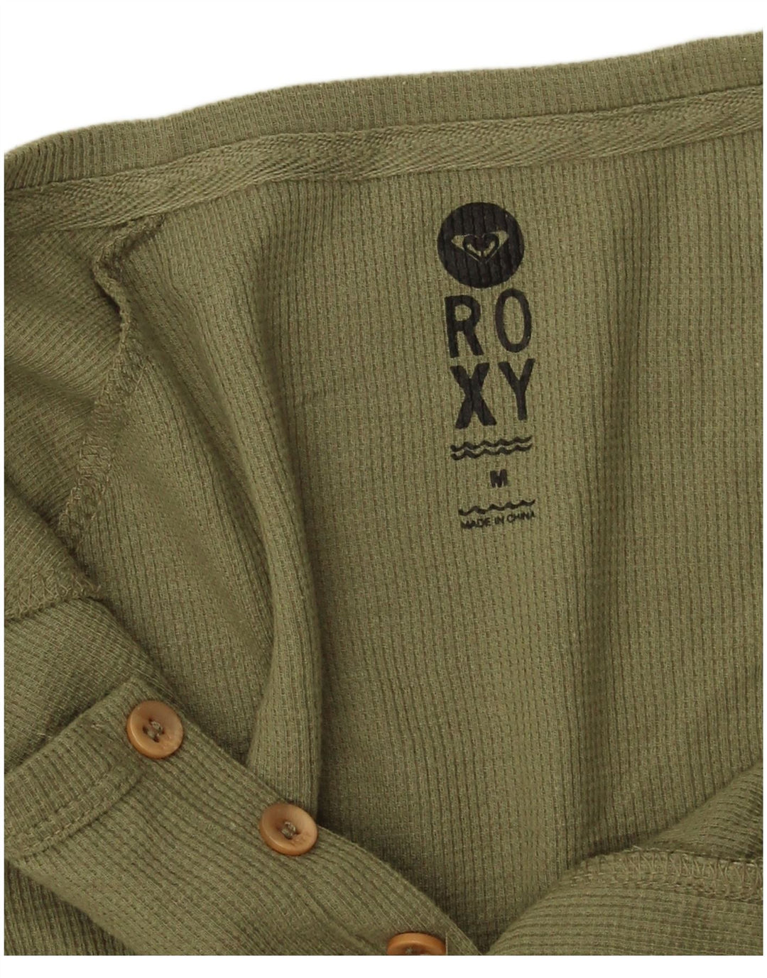 Roxy Haut Femme Manches 3/4 UK 14 Kaki Moyen Polyester