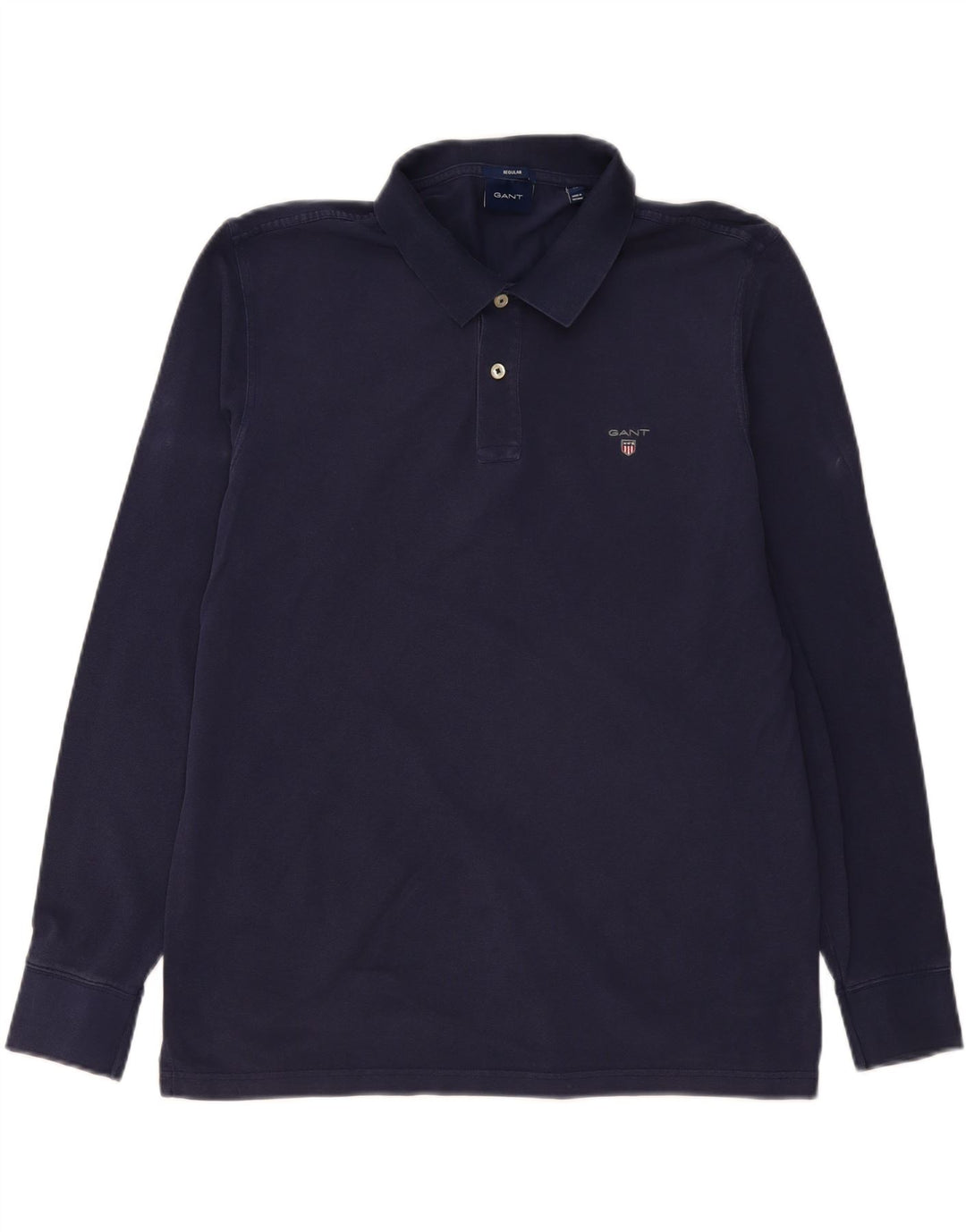 GANT Homme Regular Manches Longues Polo XL Bleu Marine Coton