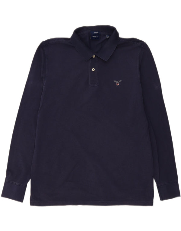 GANT Homme Regular Manches Longues Polo XL Bleu Marine Coton