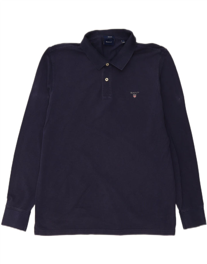 GANT Homme Regular Manches Longues Polo XL Bleu Marine Coton