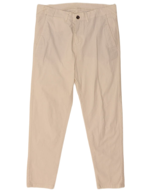 Zara Pantalon Chino Slim Homme EU 38 Small W30 L26 Blanc