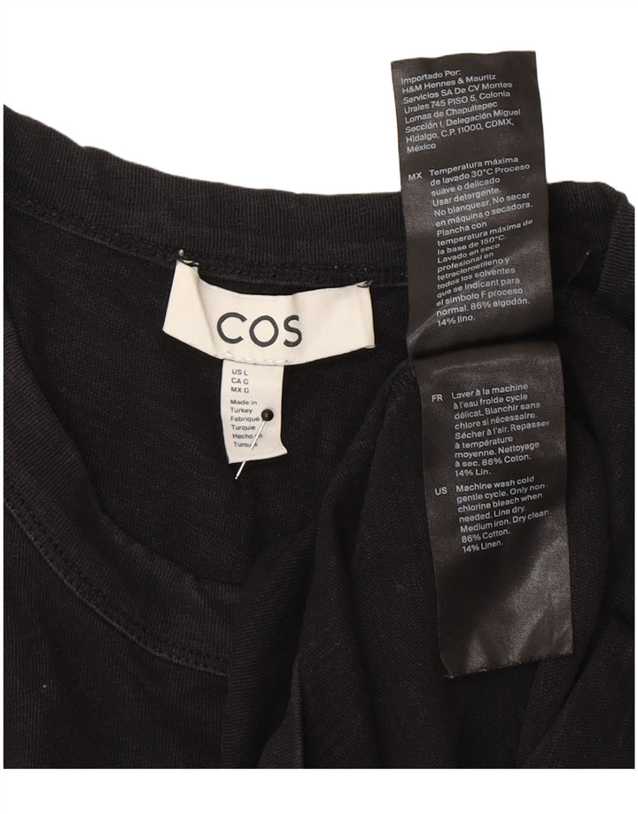 Cos T-Shirt Homme Haut Grand Coton Noir