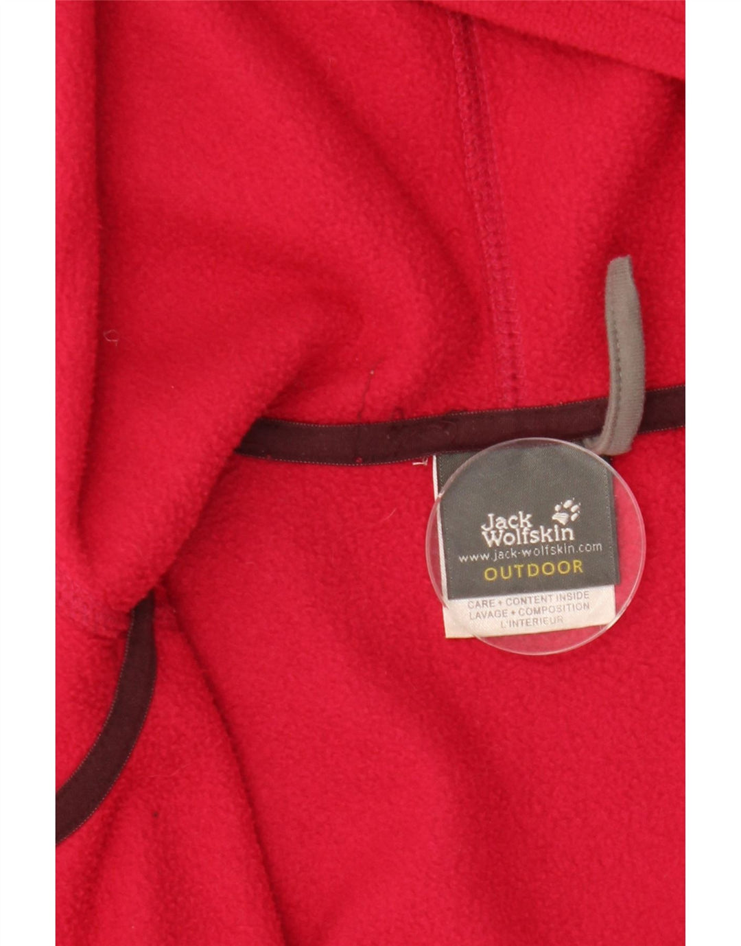JACK WOLFSKIN Veste polaire à capuche graphique pour femme UK 10 Small Rouge