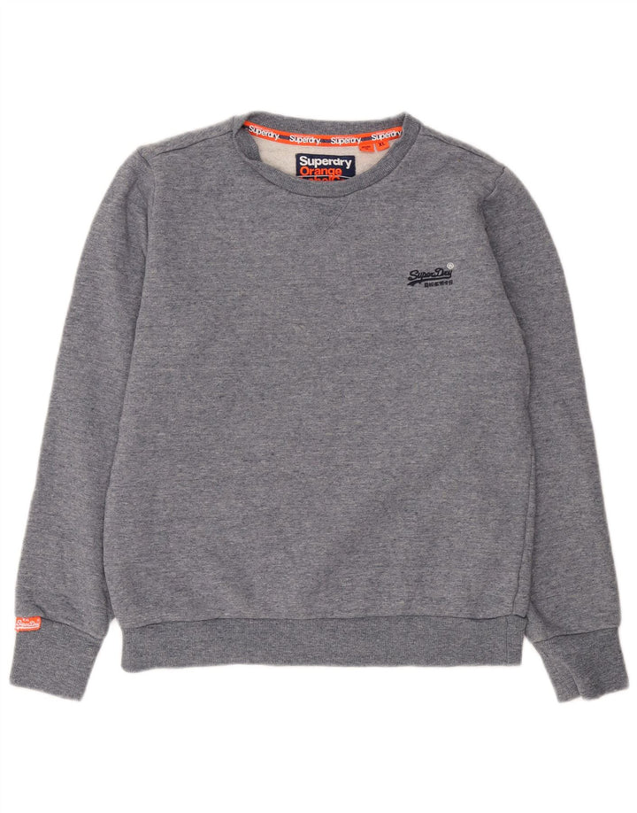 Superdry Homme Sweatshirt Jumper XL Bleu Moucheté Coton