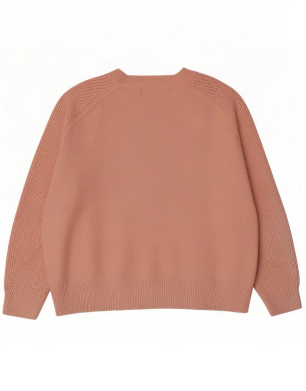 Marks & Spencer Womens Boat Neck Jumper Sweater UK 16 Large Pink Acrylic