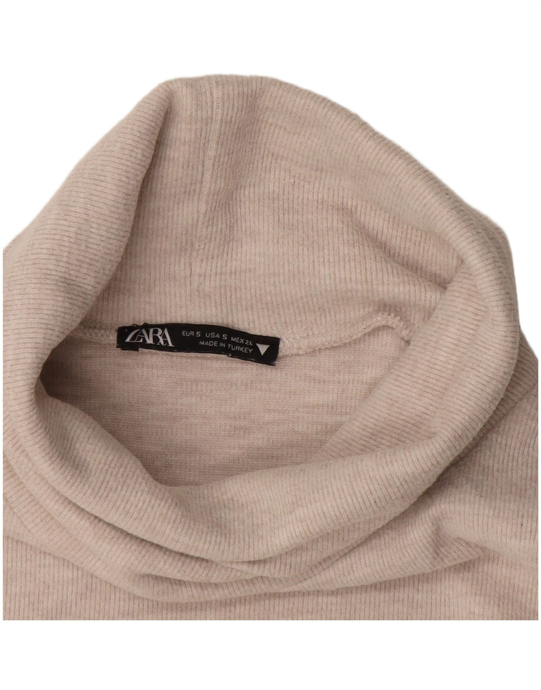 Zara Chemisier sans manches à col roulé pour femme UK 10 Petit Blanc