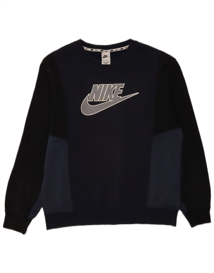 Nike Sweat-shirt graphique pour homme Bleu marine moyen Colourblock