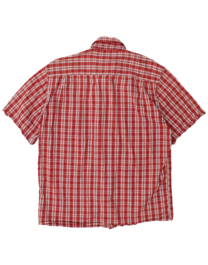 WRANGLER Chemise à manches courtes pour homme en coton à grands carreaux rouges