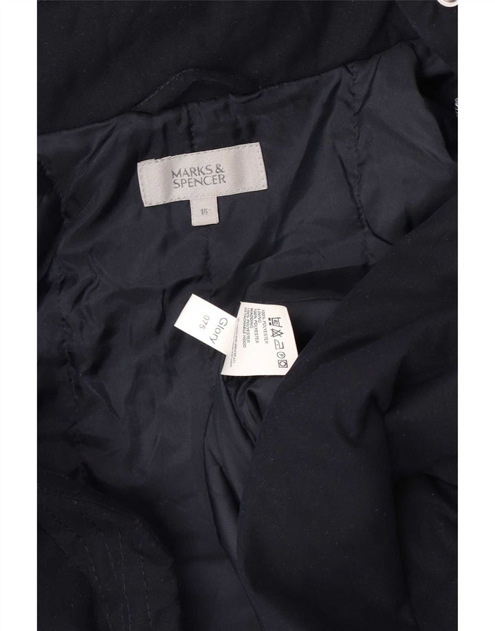 Marks & Spencer Veste coupe-vent à capuche pour femme UK 16 Large Bleu marine