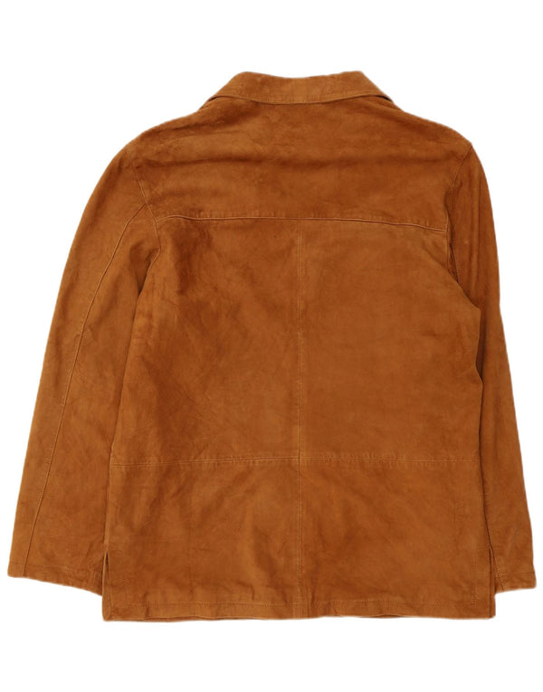 Zarro Womens Suede Jacket IT 42 Medium Brown Leather