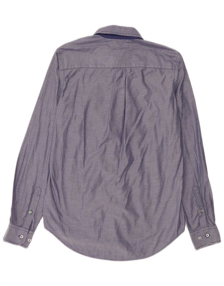 Tommy Hilfiger Chemise sur mesure pour homme Petit coton bleu