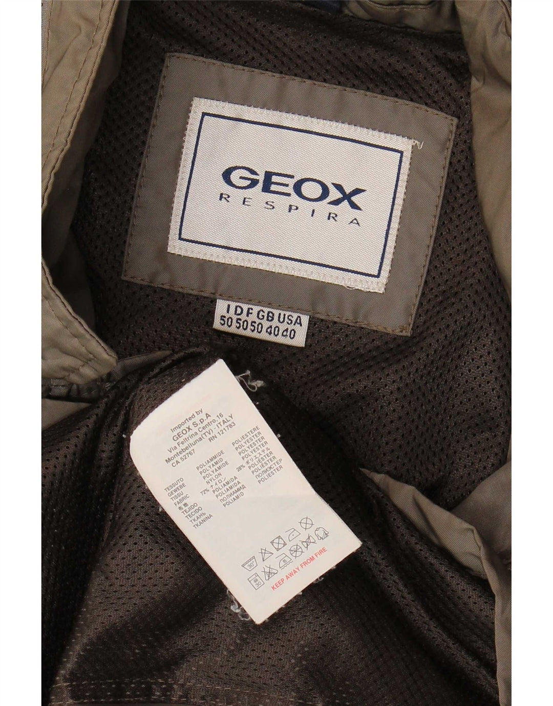 Geox Veste utilitaire Respira pour homme UK 40 Large Kaki Polyester