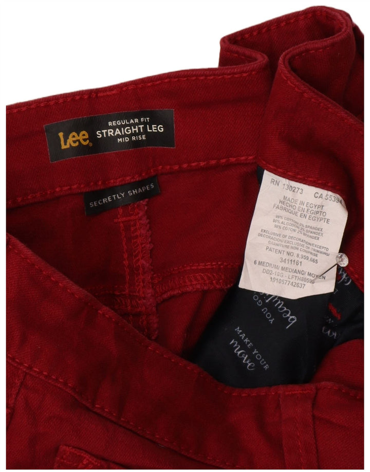 LEE Jean droit taille moyenne pour femme US 6 Medium W30 L28 Rouge