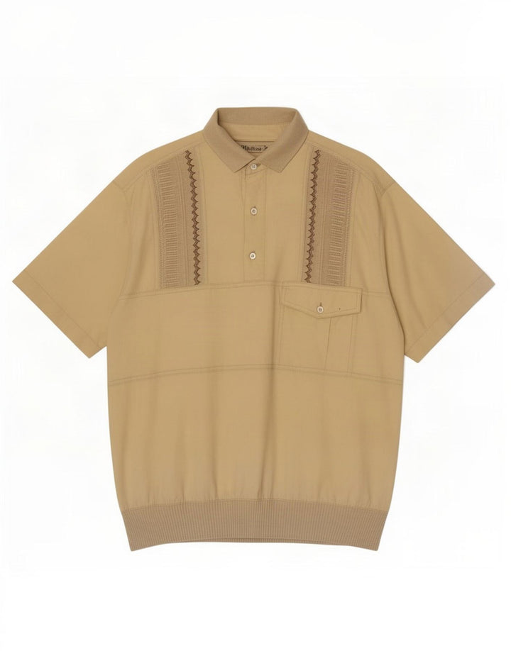 Malagrida Chemise Pull à Manches Courtes Homme Jaune Moyen Coton