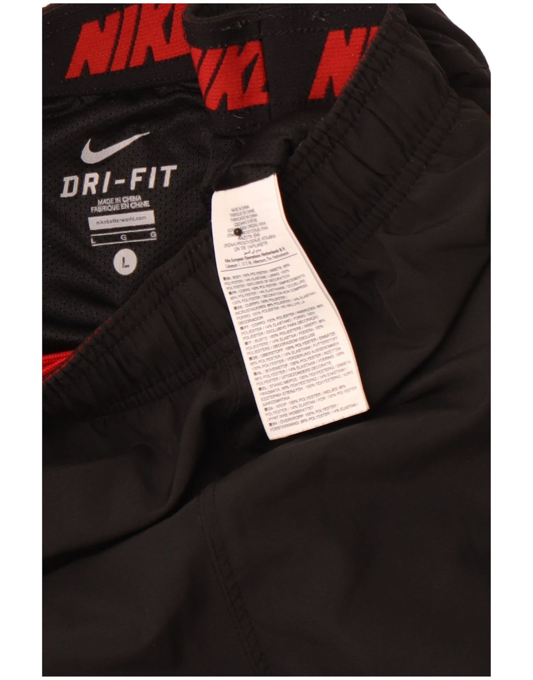 NIKE Short de sport pour homme Large en polyester color block noir