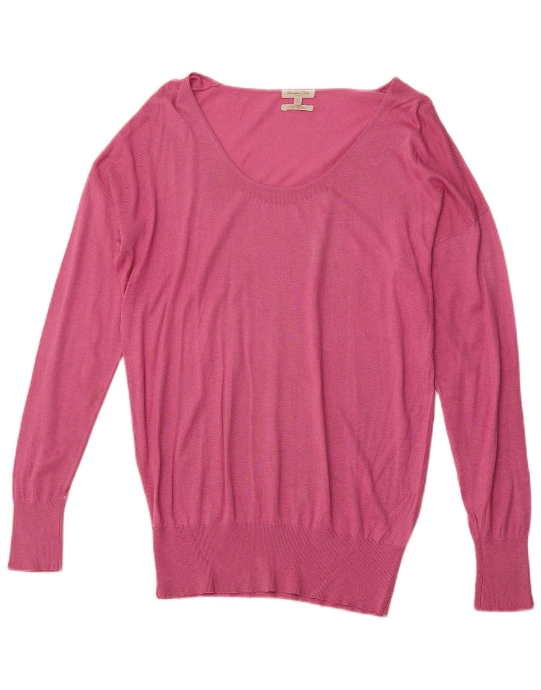 MASSIMO DUTTI Pull col bateau pour femme UK 14 Soie rose moyen
