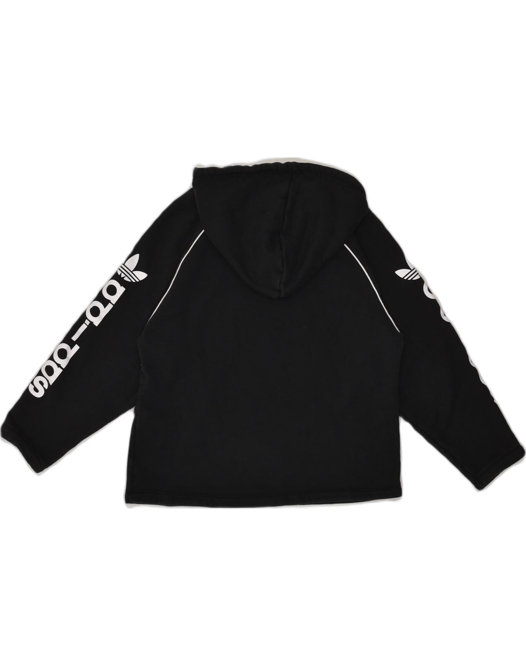 ADIDAS Womens Graphic Hoodie Jumper UK 8 Small Black | Vintage Adidas | Thrift | Second-Hand Adidas | Used Clothing | Messina Hembry 
