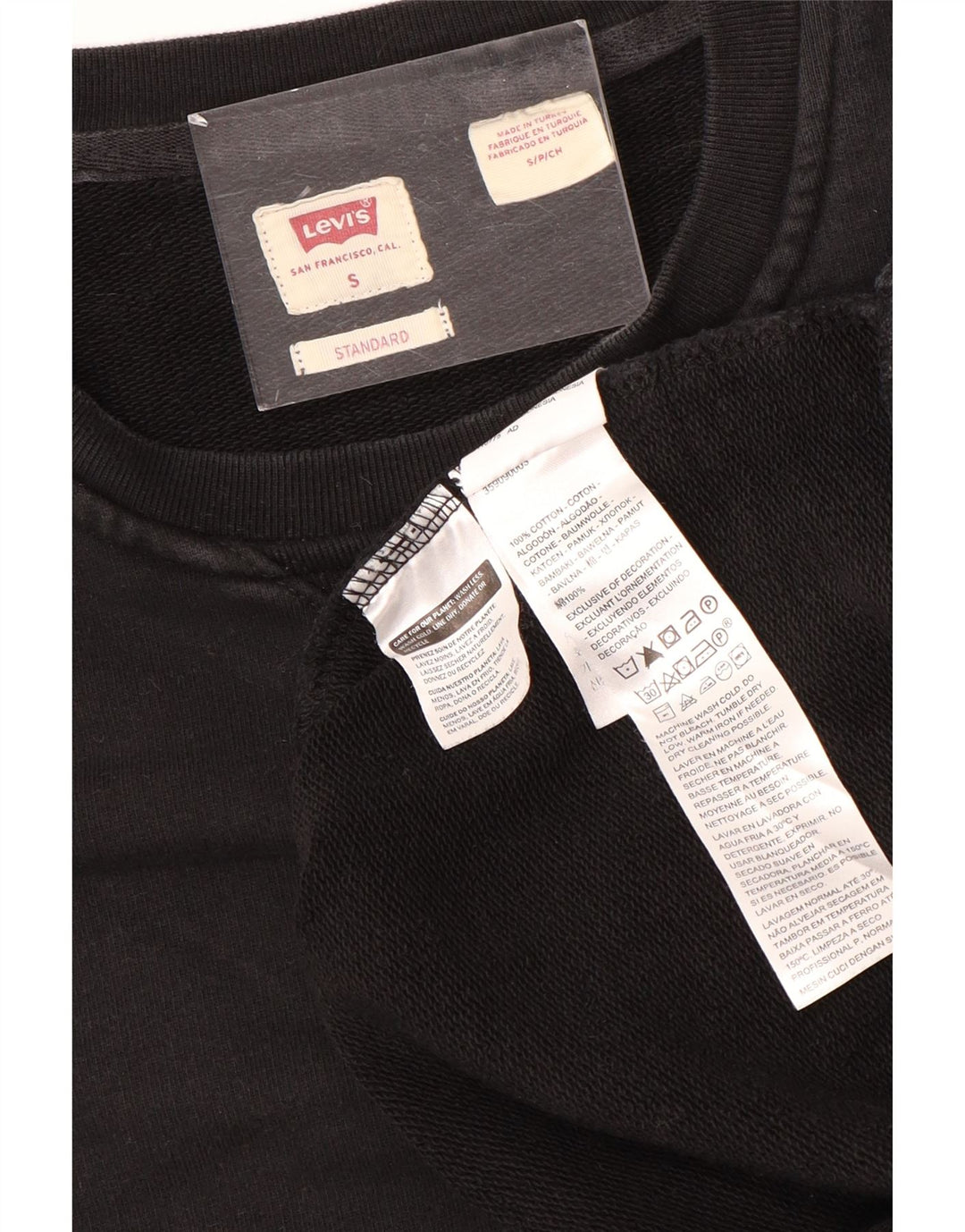 Levi's Sweat-Shirt Standard Homme Noir Small Coton
