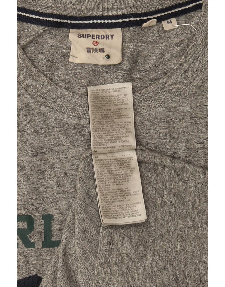 Superdry T-Shirt Graphique Homme Gris Moyen Moucheté Coton