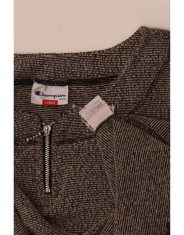 Champion Haut court à manches longues pour femme UK 46 Large Gris Moucheté Polyester