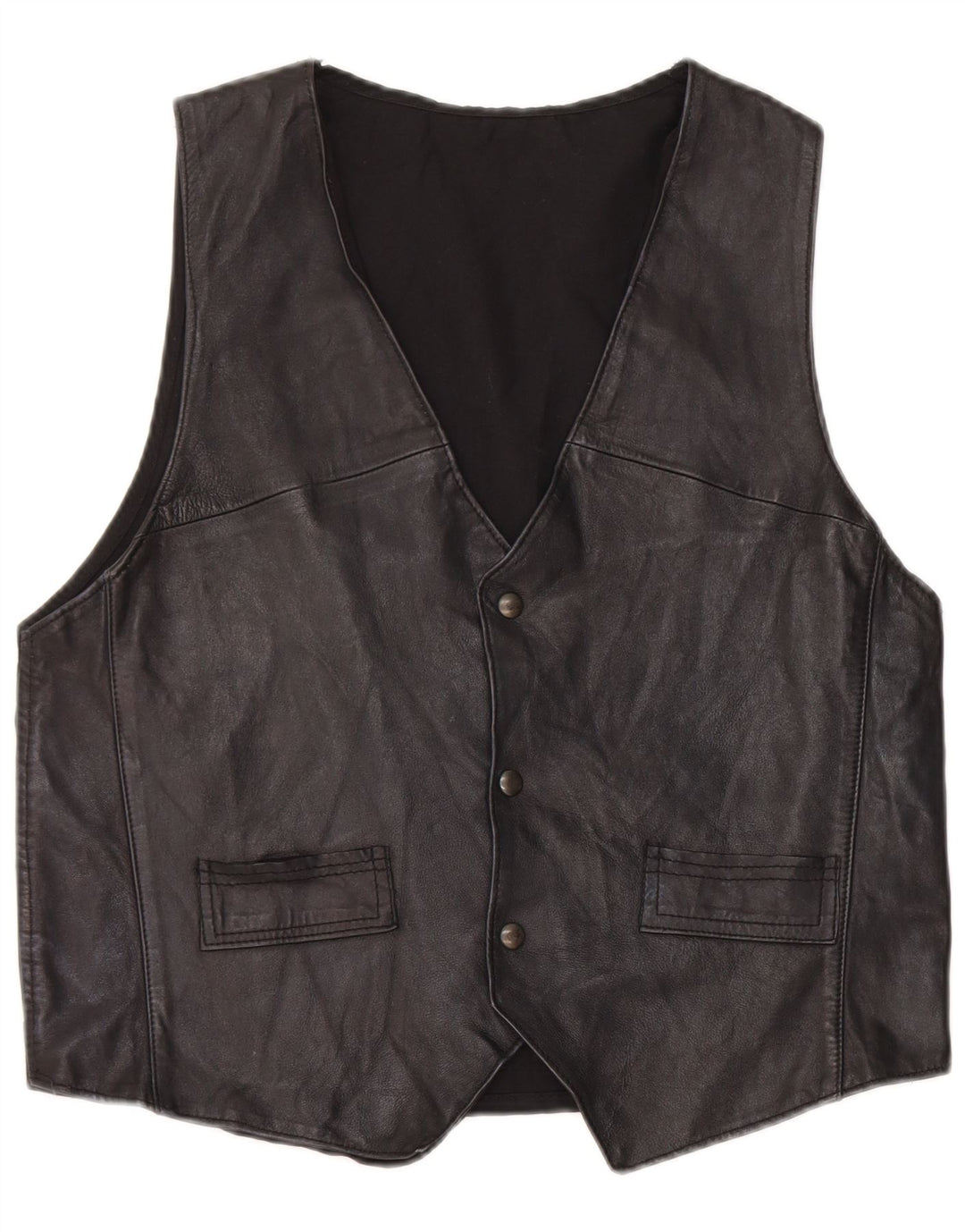 gilet en cuir homme vintage noir moyen
