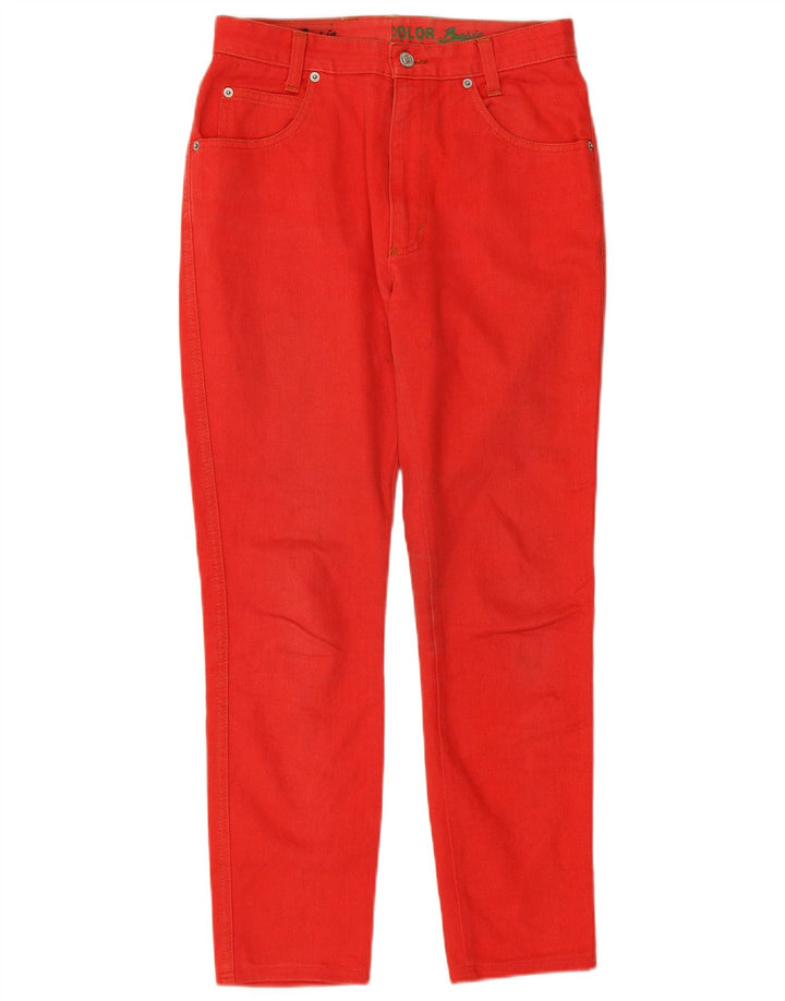 BENETTON Womens Slim Jeans W30 L27 Red Cotton