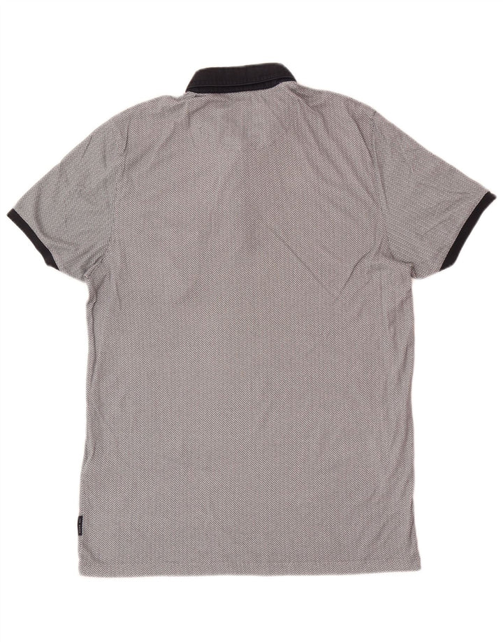 Ted Baker Polo coupe classique pour homme Taille 3 Gris moyen Coton géométrique
