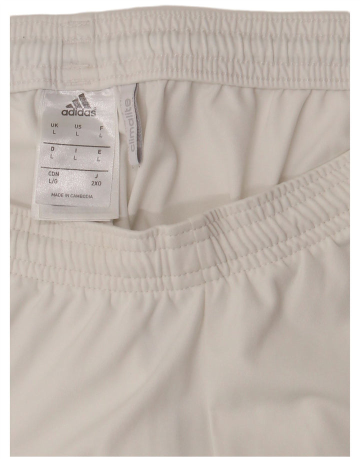 ADIDAS Short de sport Climalite pour hommes, grand, blanc, polyester