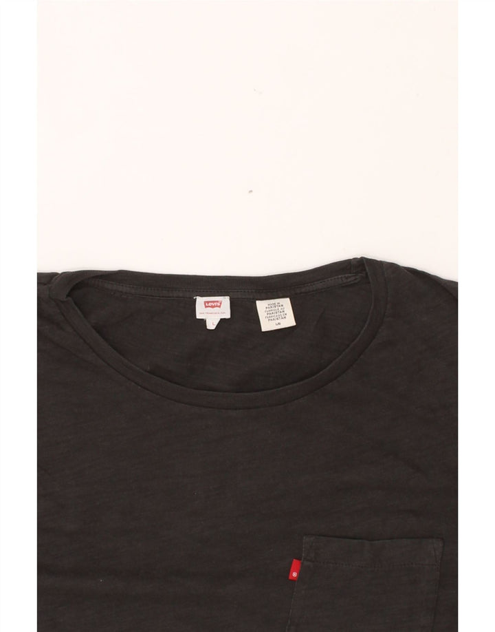 LEVI'S Womens T-Shirt Top UK 16 Large Black Vintage Levi's and Second-Hand Levi's from Messina Hembry 