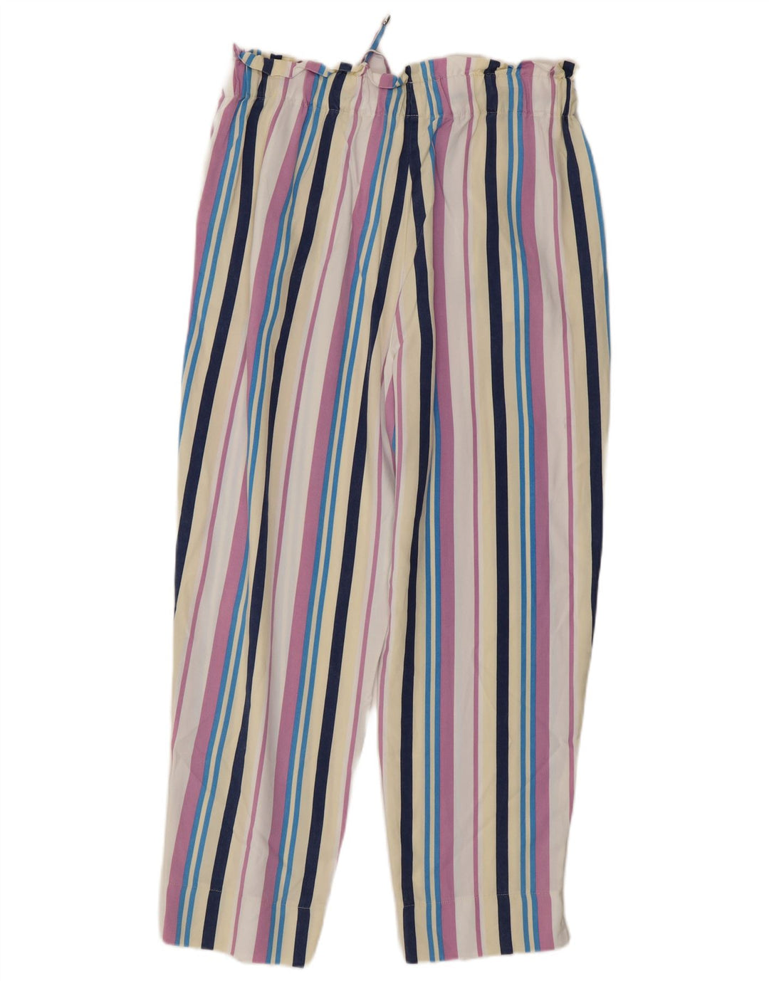 Benetton Pantalon Court Femme Medium W30 L26 Rayé Multicolore