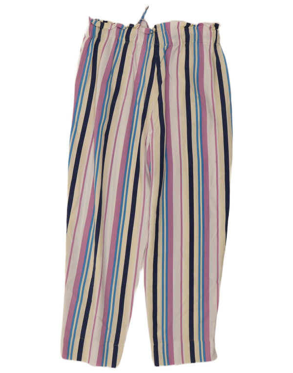 Benetton Pantalon Court Femme Medium W30 L26 Rayé Multicolore