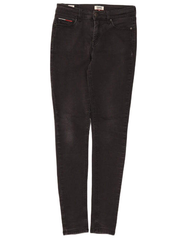 Tommy Hilfiger Womens Mid Rise Skinny Jeans W28 L32 Black Cotton