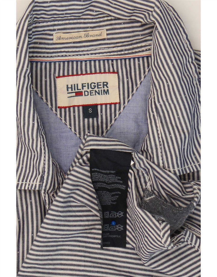 Tommy Hilfiger Chemise Homme Petit Coton Bleu à Fines Rayures