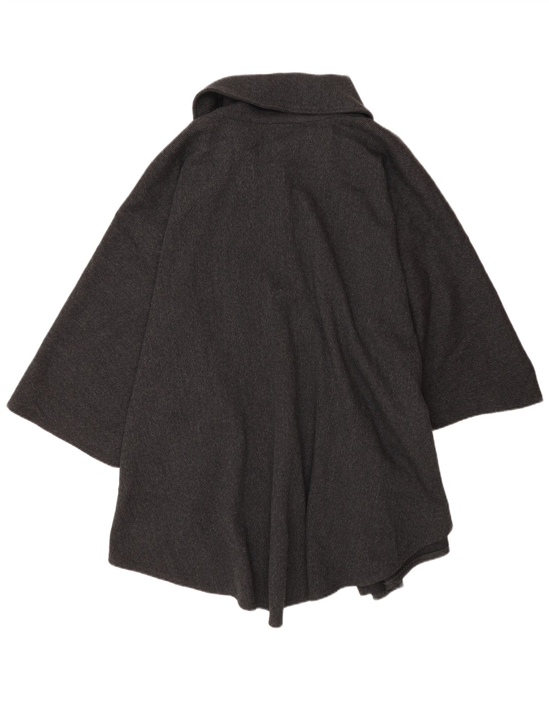 Francesca Manteau Cape Femme UK 14 Laine à Rayures Gris Moyen