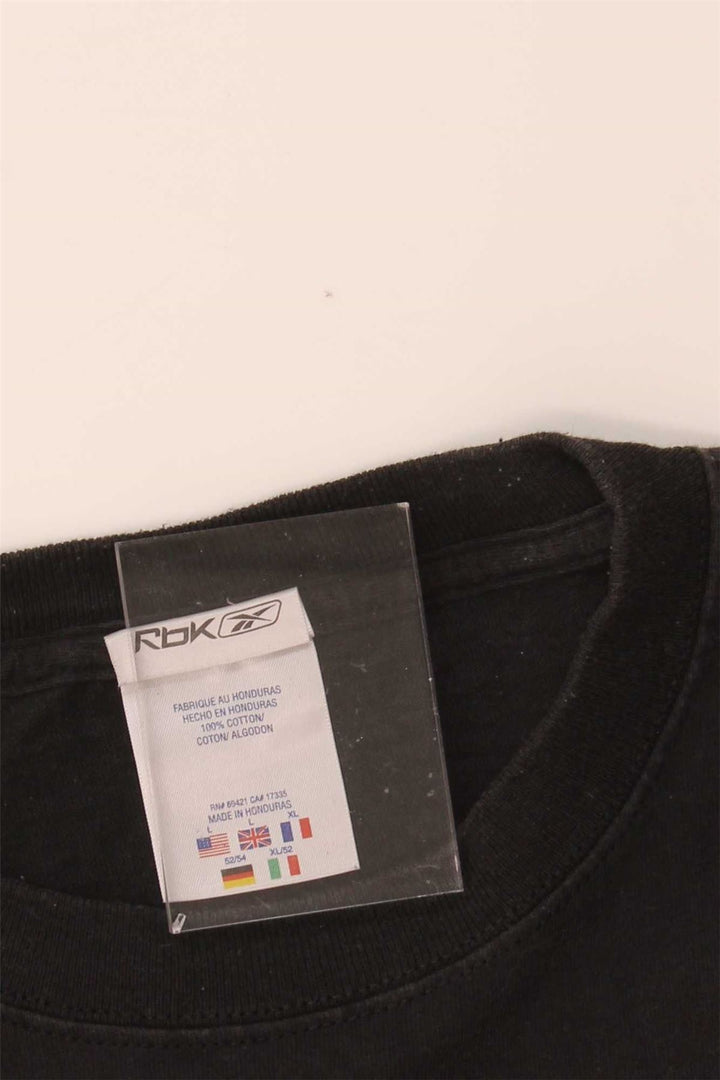 REEBOK Mens Graphic T-Shirt Top Large Black Cotton