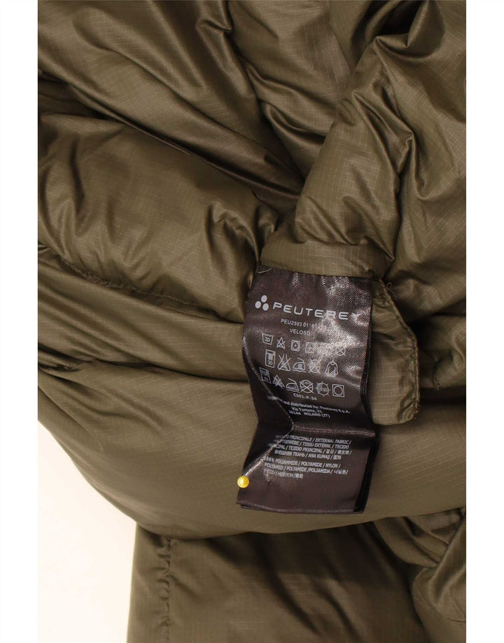 PEUTEREY Veste matelassée à capuche pour femme UK 16 Large Kaki Polyamide