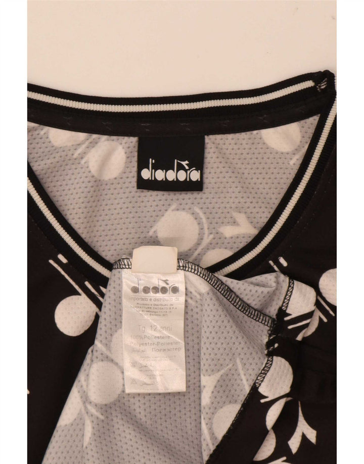 Diadora Débardeur Graphique Garçon 11-12 ans Noir Polyester