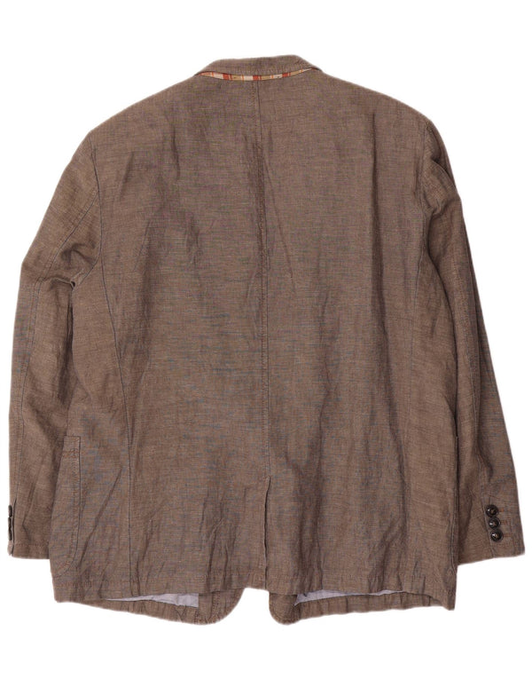 Camel Active Veste Blazer 2 Boutons Homme UK 44 2XL Lin Marron