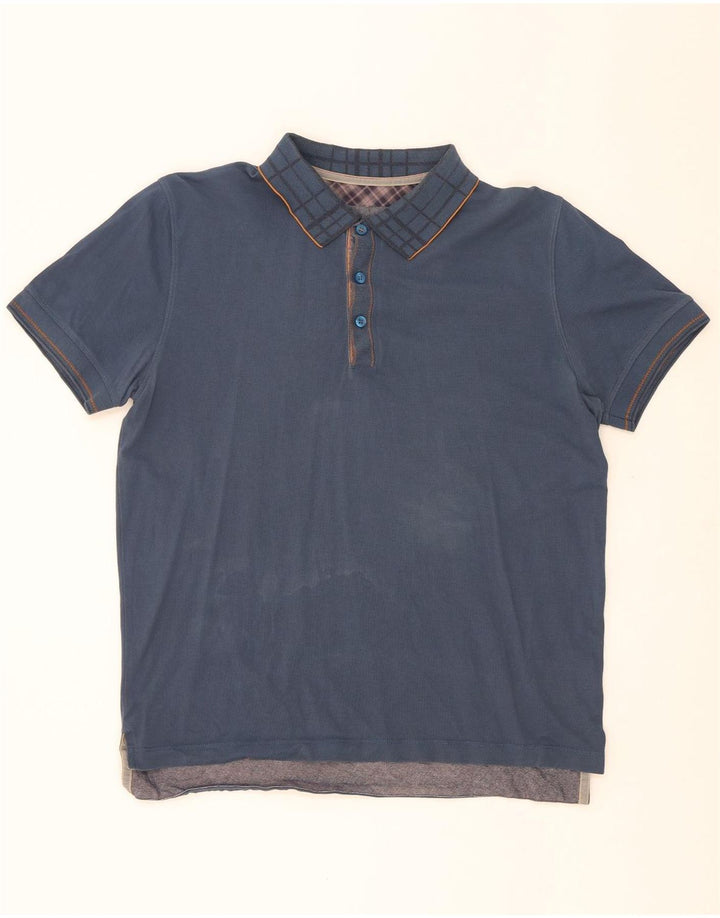 Hugo Boss Polo Regular Fit en coton à carreaux bleu marine moyen