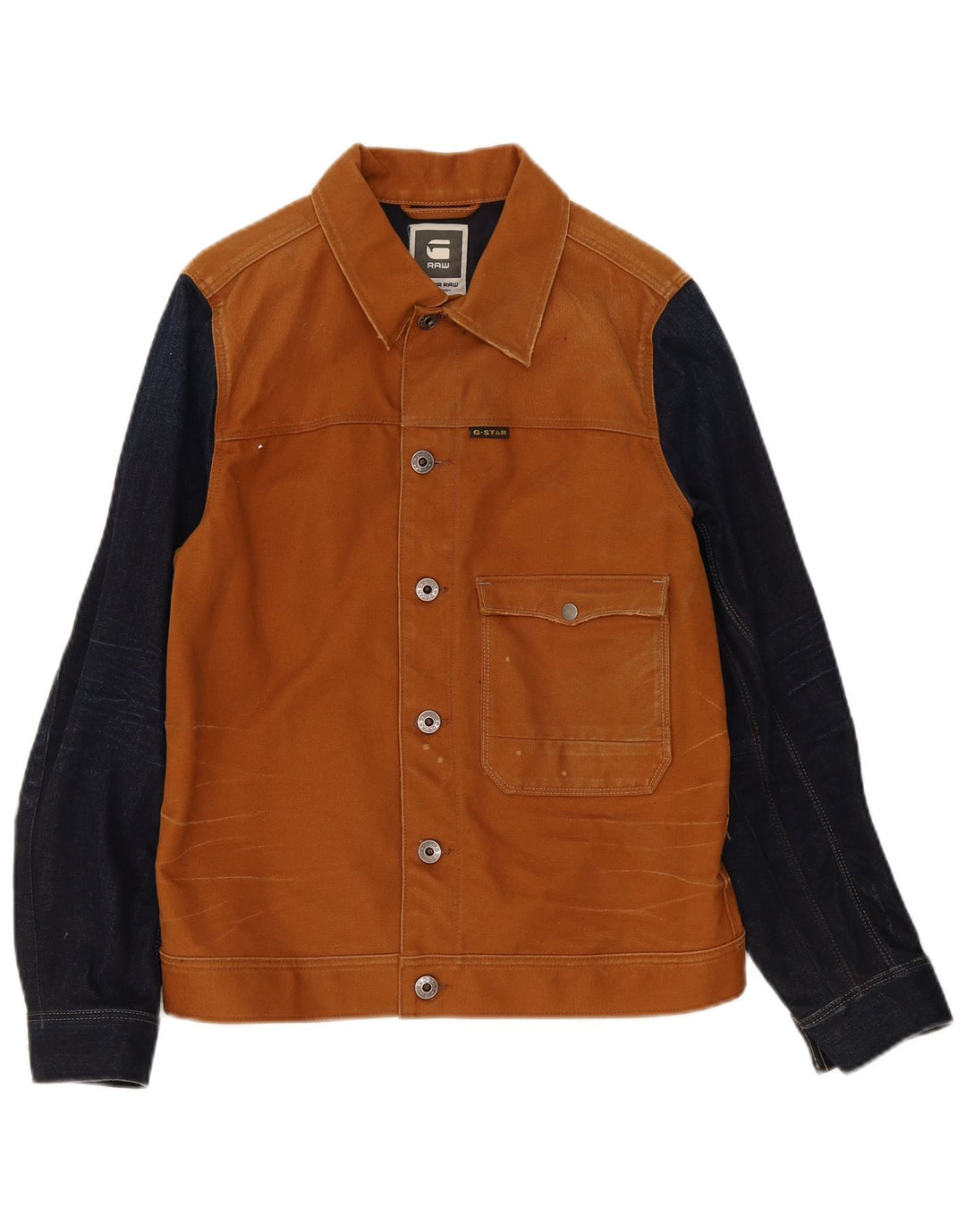 G-Star Veste Bomber Homme UK 40 Large Marron Colorblock Coton