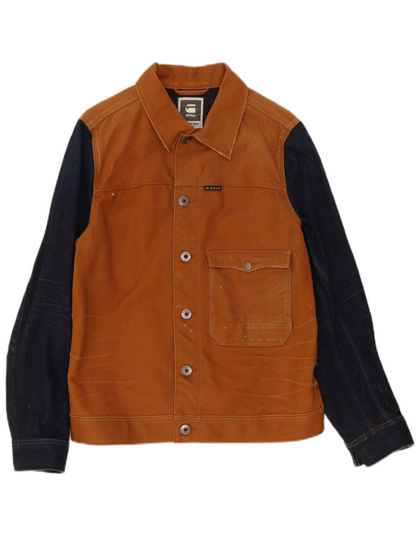 G-Star Veste Bomber Homme UK 40 Large Marron Colorblock Coton