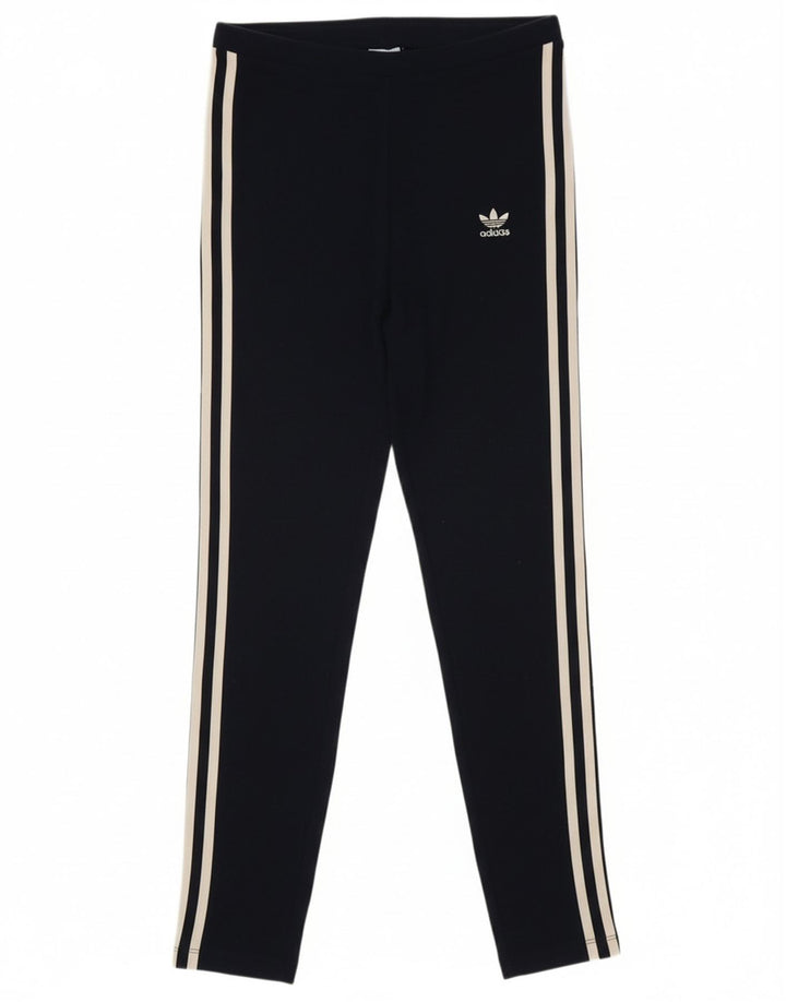 ADIDAS Womens Leggings UK 10 Small  Black Cotton