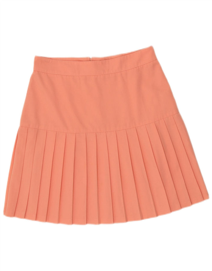 jupe plissée femme vintage EU 42 Grand W30 Orange Polyester
