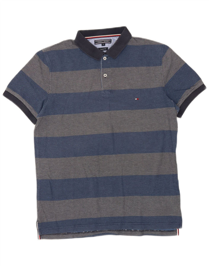 Tommy Hilfiger Polo Regular Fit Homme Bleu Moyen Rayé Coton