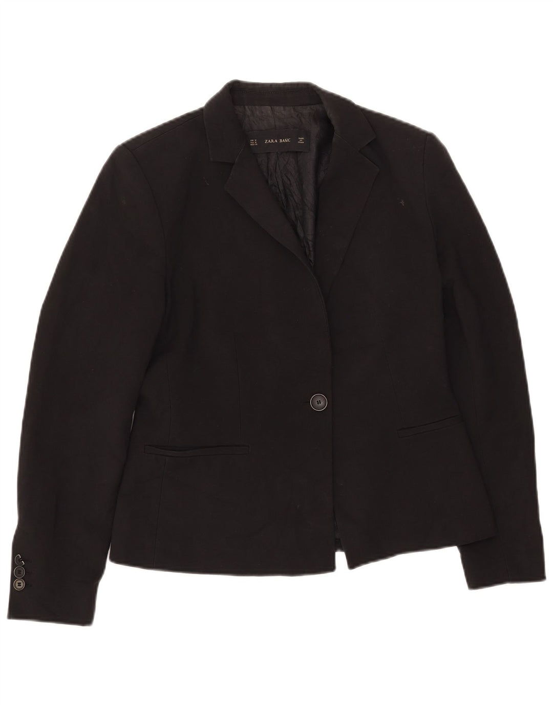 Zara Veste blazer à 1 bouton pour femme UK 12 Noir moyen