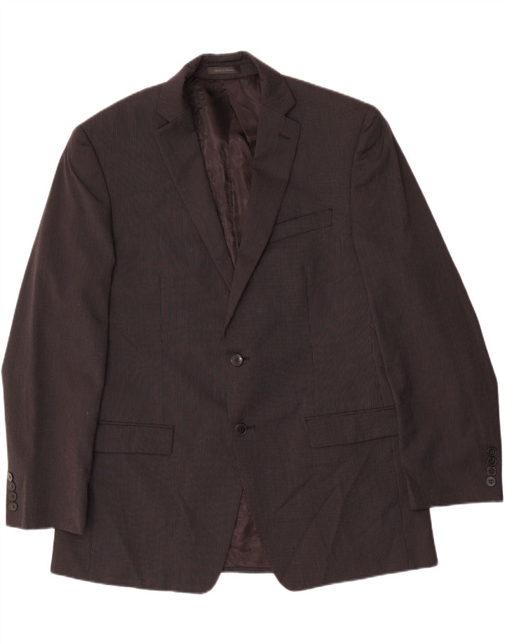 CALVIN KLEIN Veste blazer à 2 boutons pour homme UK 42 XL Laine à fines rayures noires