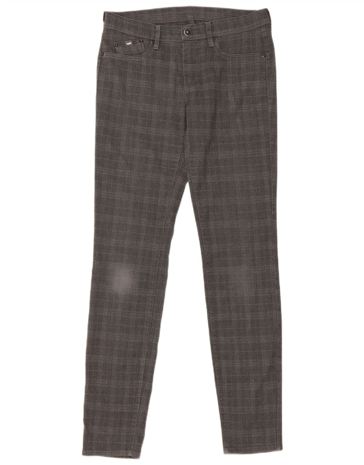 Gas Pantalon décontracté slim femme W28 L32 Gris carreaux Polyester